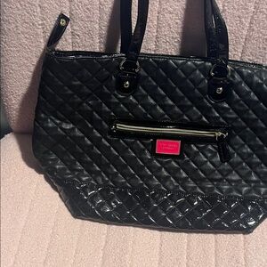 Betsey Johnson Black Quilted Tote Bag